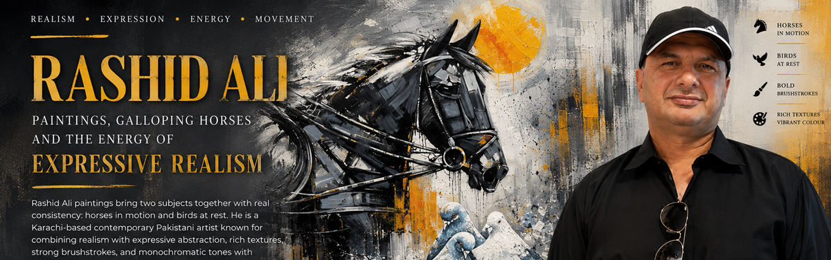 Rashid Ali Paintings, Galloping Horses and the Energy of Expressive Realism