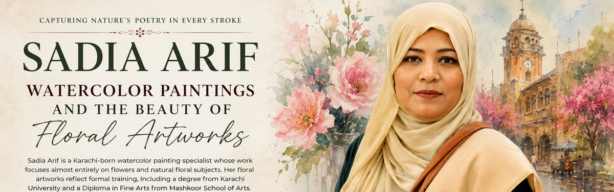 Sadia Arif, Watercolor Paintings and the Beauty of Floral Artworks