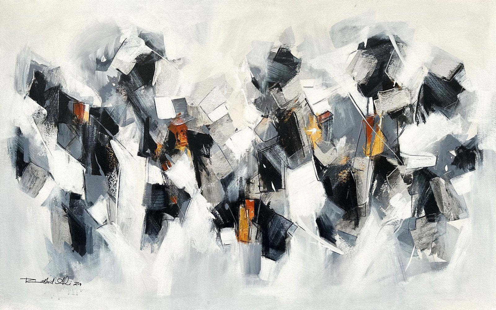Rashid Ali | Title: Abstract | Medium: Oil On Canvas | Size: 30x48 inches