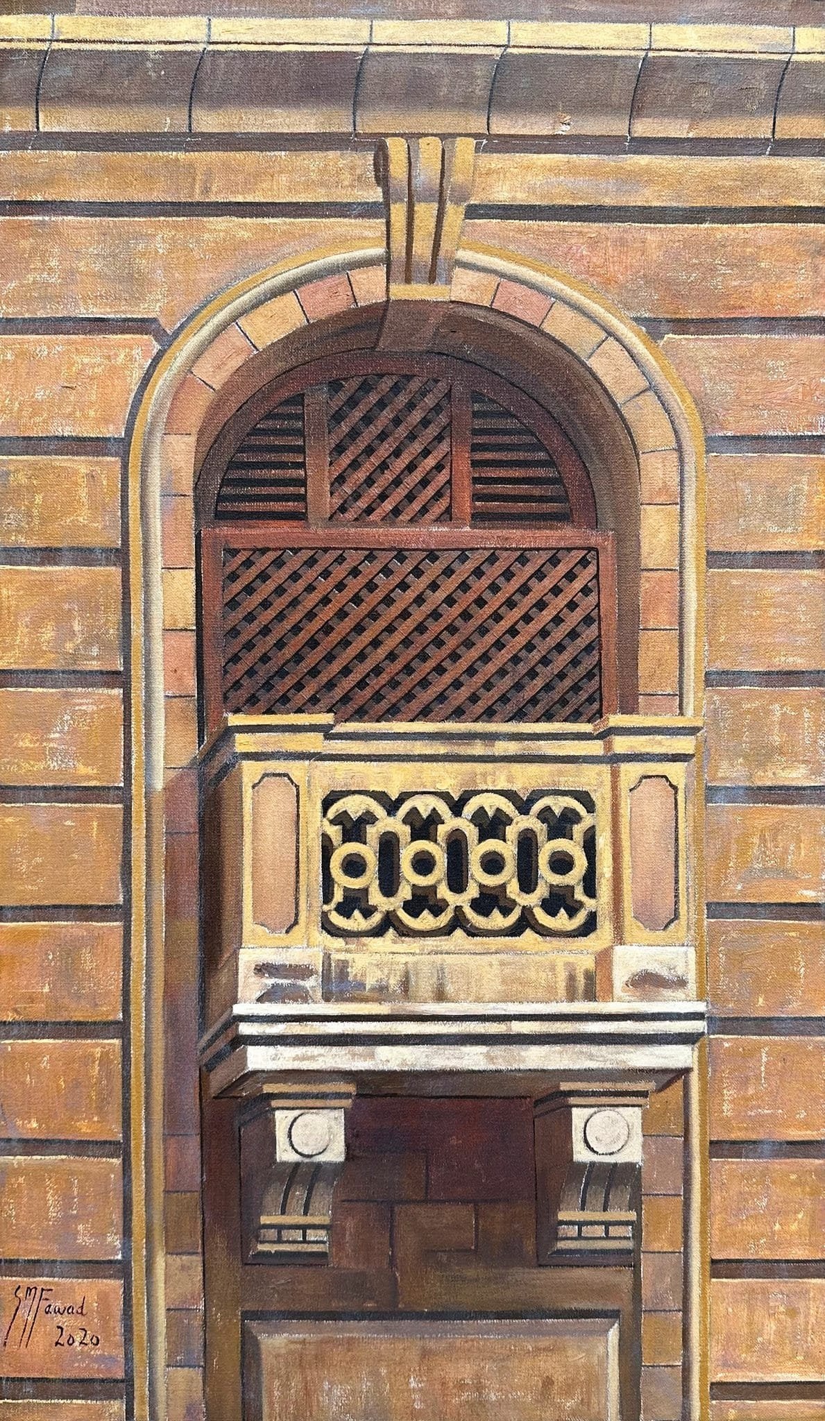 S.M. Fawad | Title: Balcony | Medium: Oil On Canvas | Size: 15x25 inches