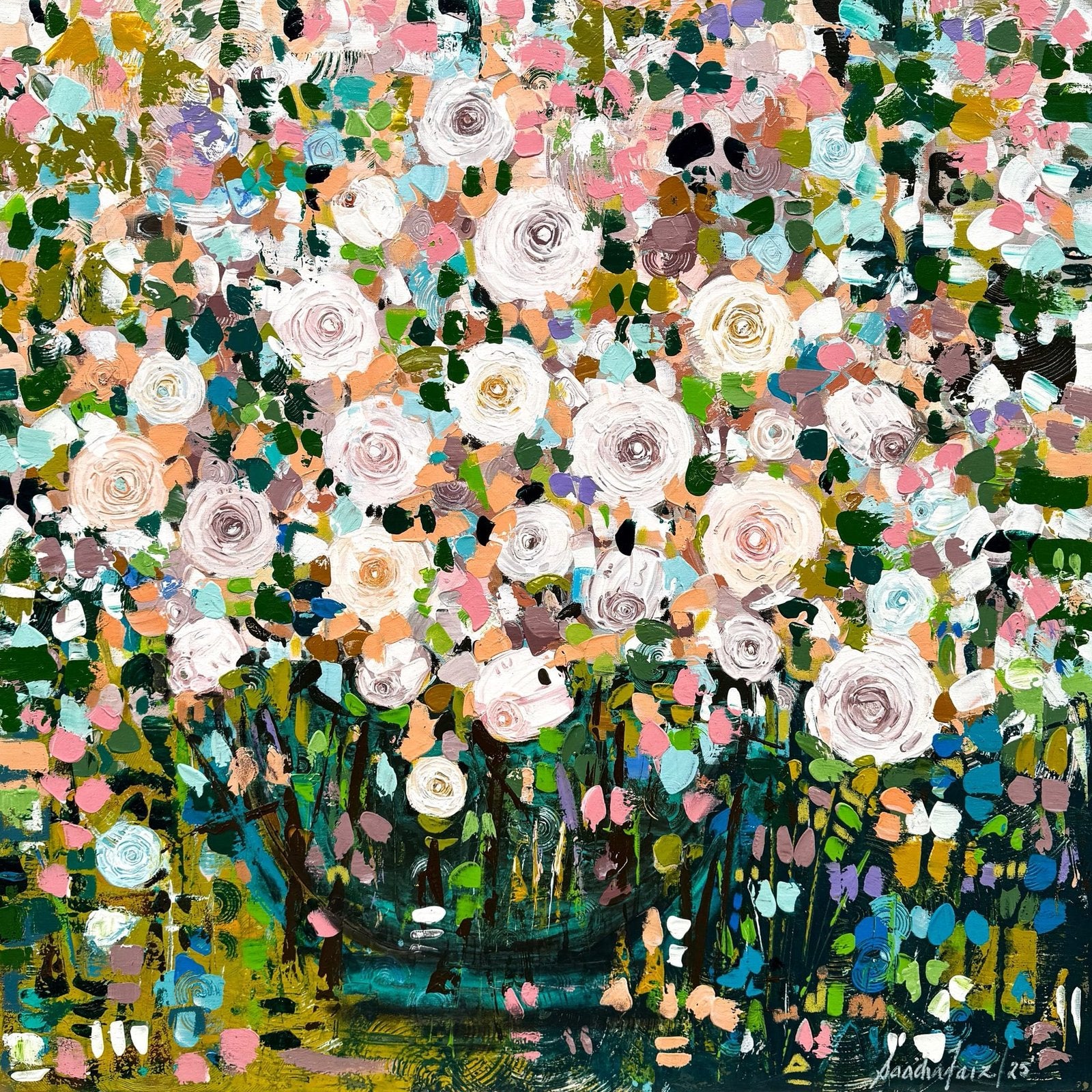 Sadia Faiz
| Title: Flower Series
| Medium: Oil on Canvas
| Size: 30x30 inches