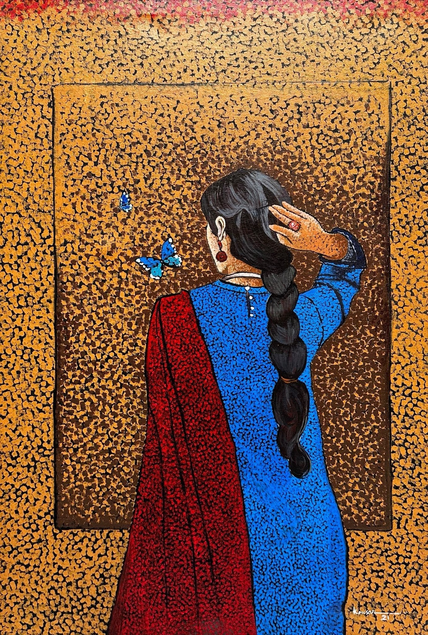 Kausar Bhatti
| Title: woman with butterfly
| Medium: Oil on Canvas
| Size: 24x36 inches