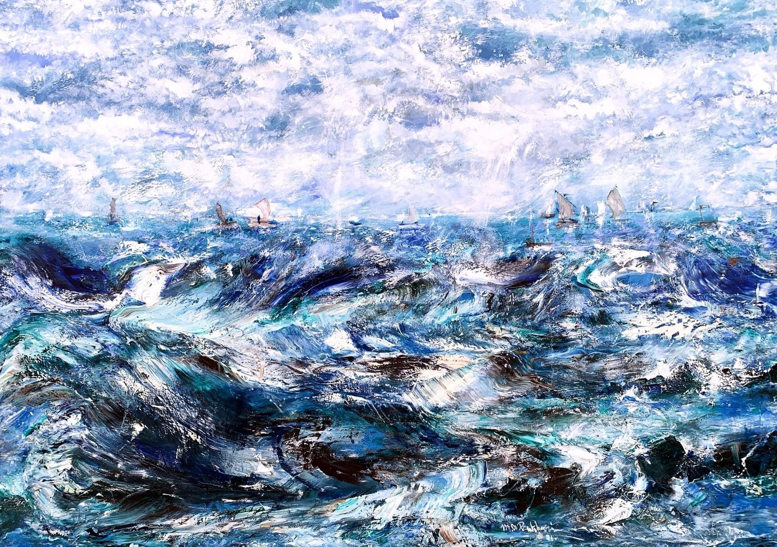 M. A. Bukhari | Title: Horizon | Medium: Oil on Canvas | Size: 84 x 120 inches