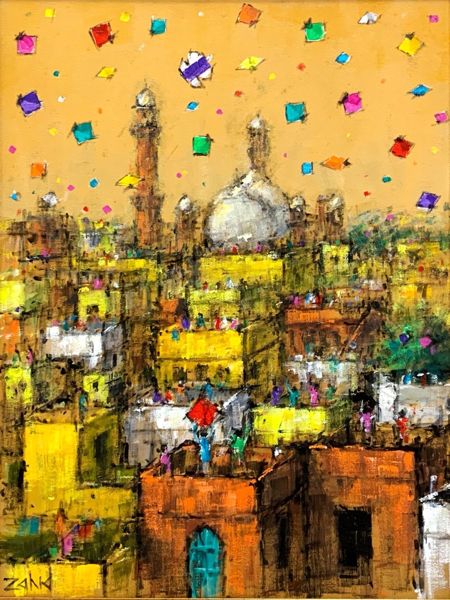 Zahid Saleem | Title: Cityscape | Medium: Acrylic On Canvas | Size: 18x24 inches
