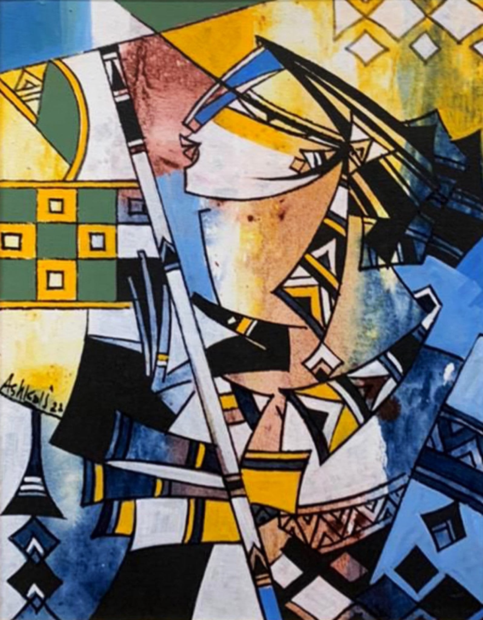 Ashkal | Title: The Rhythm of Colors
| Medium: Acrylic On Canvas | Size: 14 x 18 inches