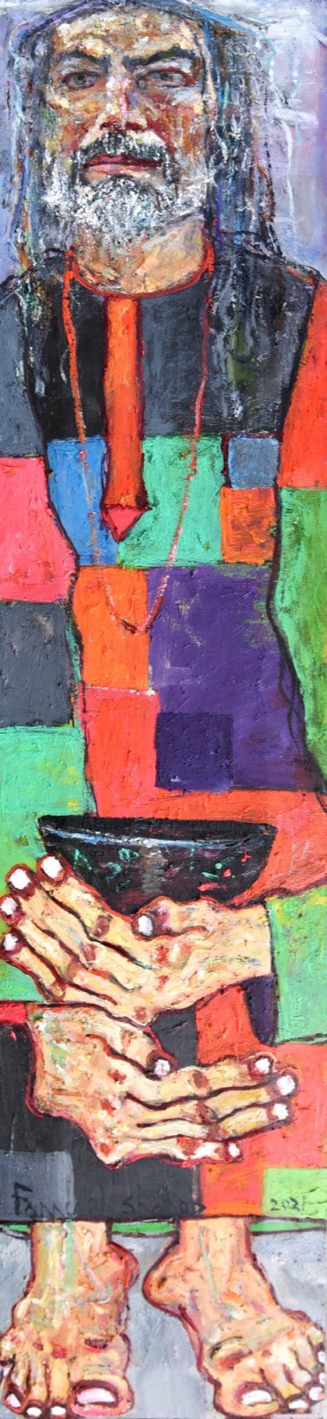 Farrukh Shahab
| Title: Sacred Silence
| Medium: Oil On Wood
| Size: 8x32 inches
