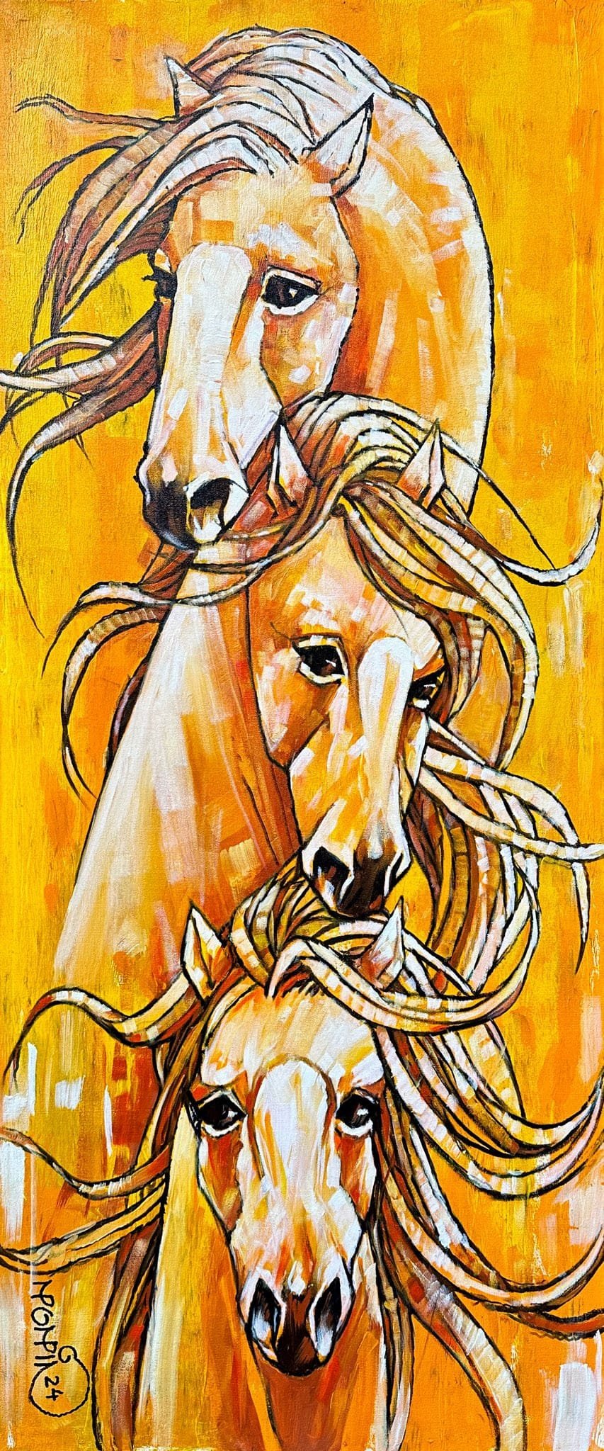 Momin Khan
| Title: Horse
| Medium: Oil On Canvas
| Size: 20 x 48 inches