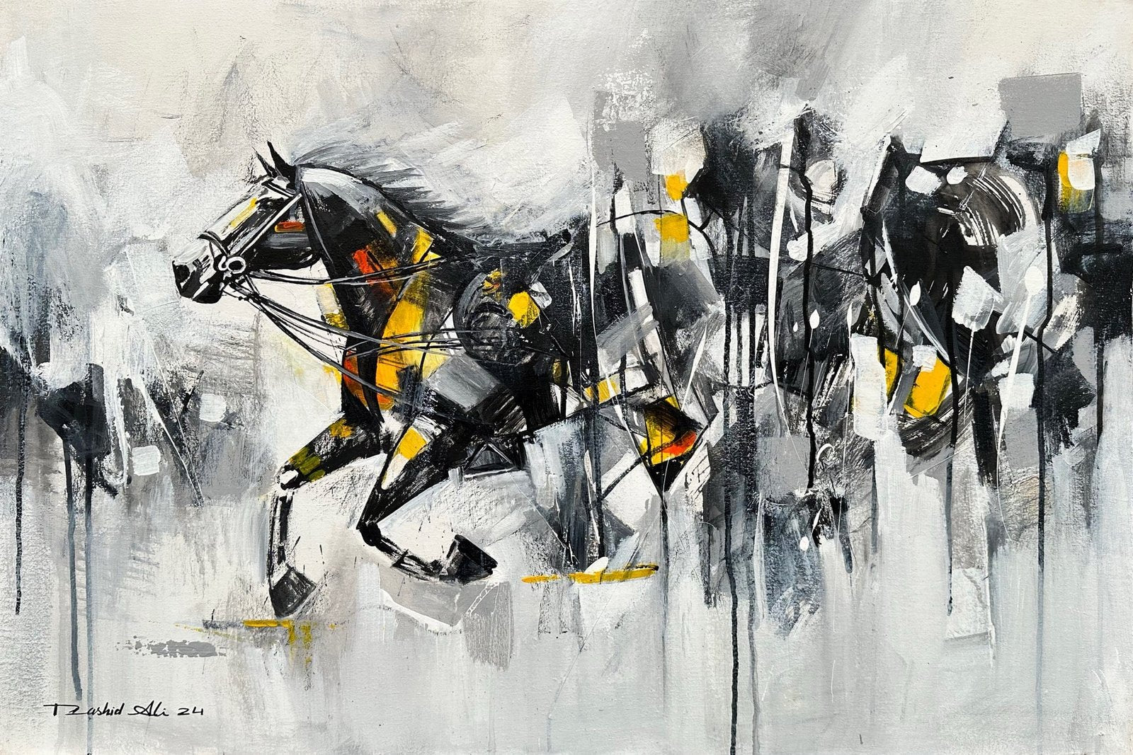 Rashid Ali | Title: Horses | Medium: Oil On Canvas | Size: 24x36 inches