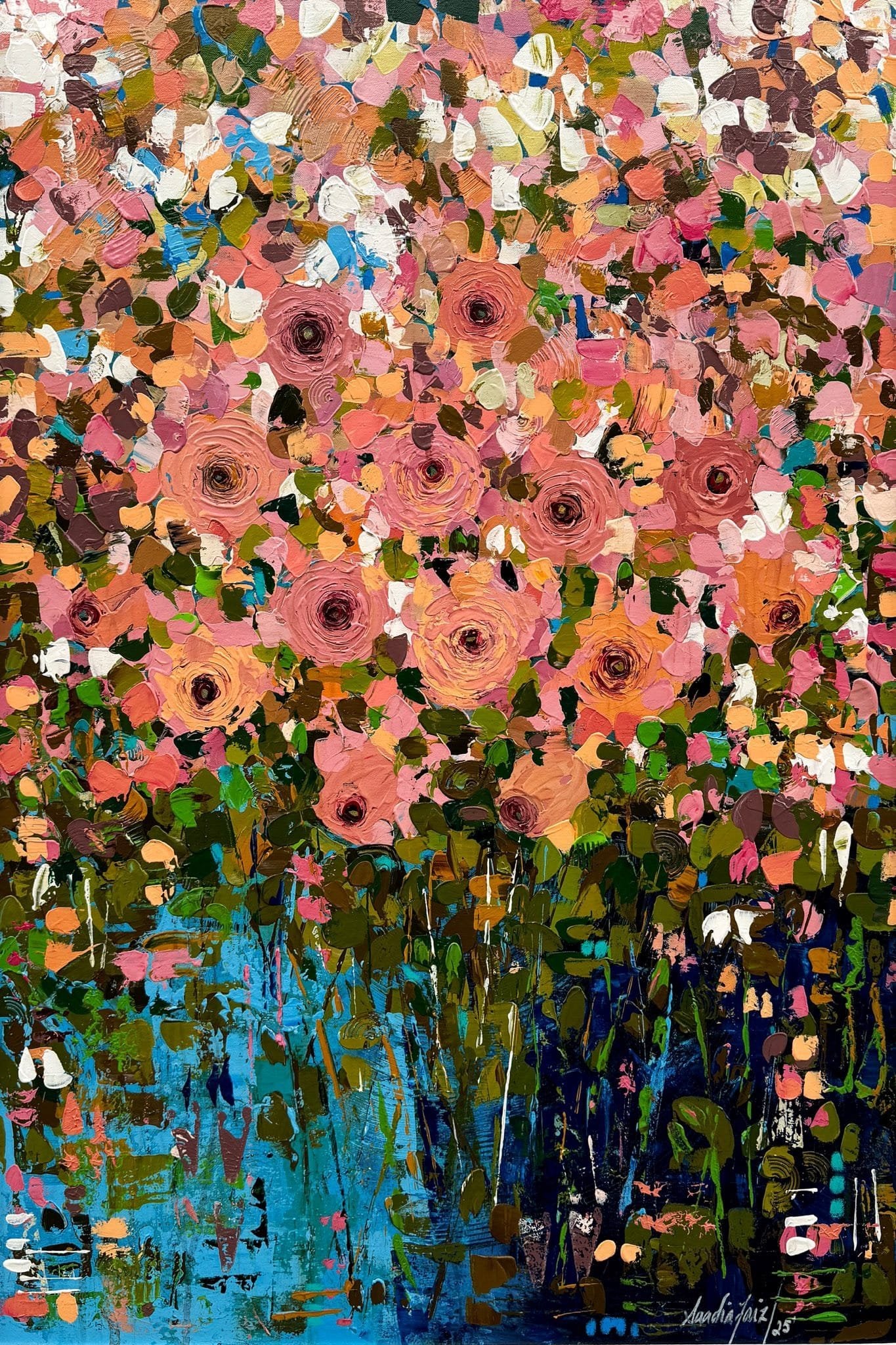 Sadia Faiz | Title: Flower Series | Medium: Oil on Canvas | Size: 24x36 inches
