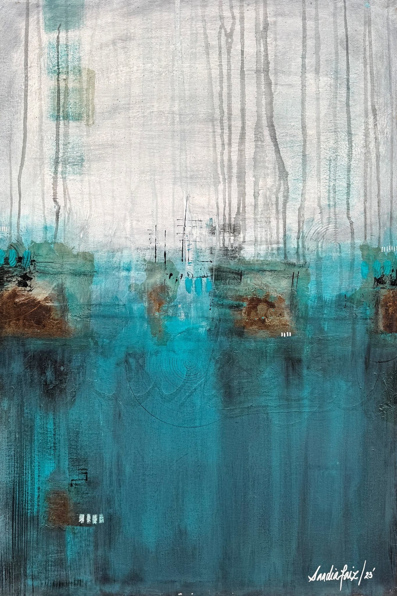 Sadia Faiz | Title: Flower Series | Medium: Oil on Canvas | Size: 24x36 inches