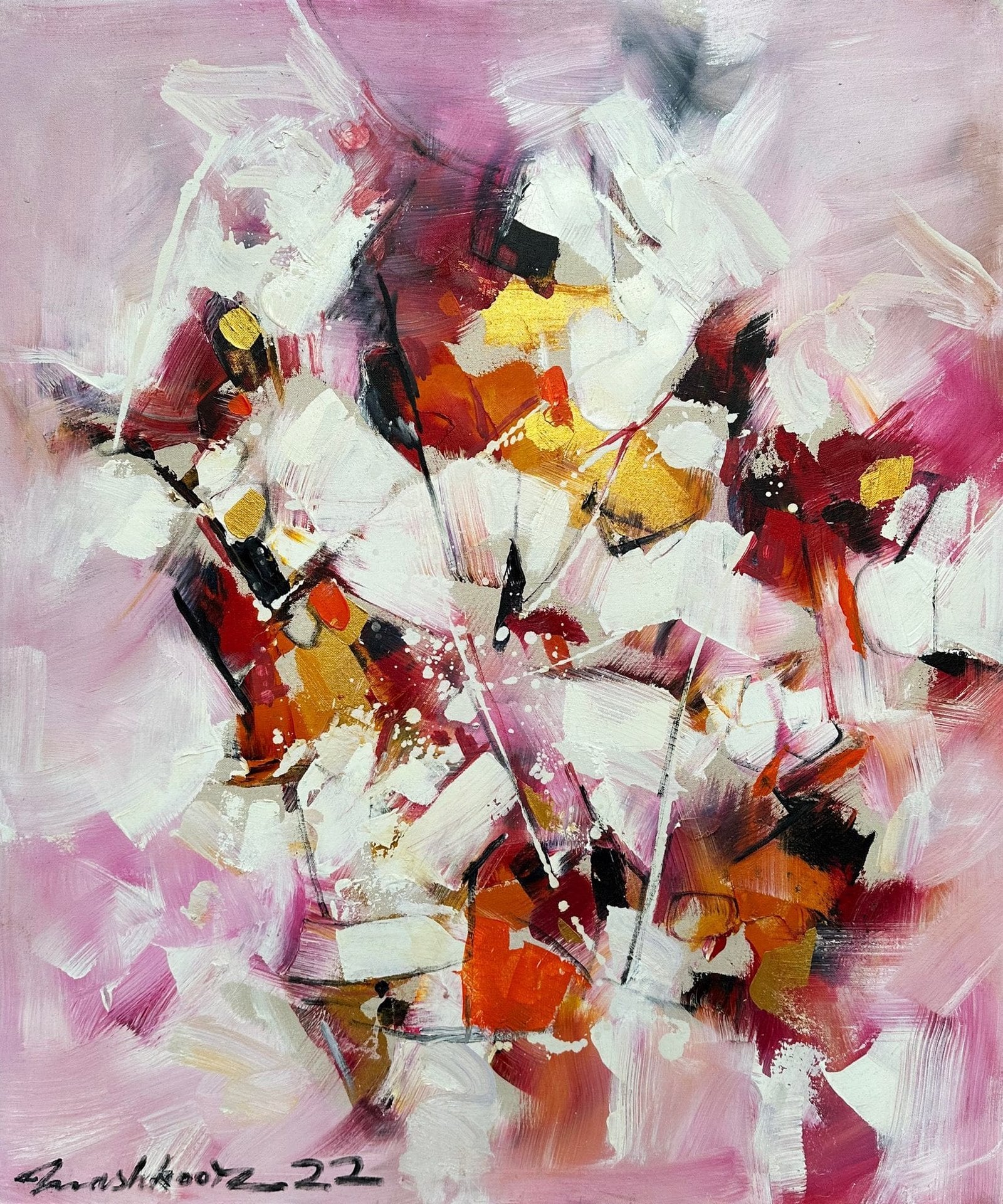Mashkoor Raza | Title: Polo Abstract | Medium: Oil On Canvas | Size: 30x36 inches
