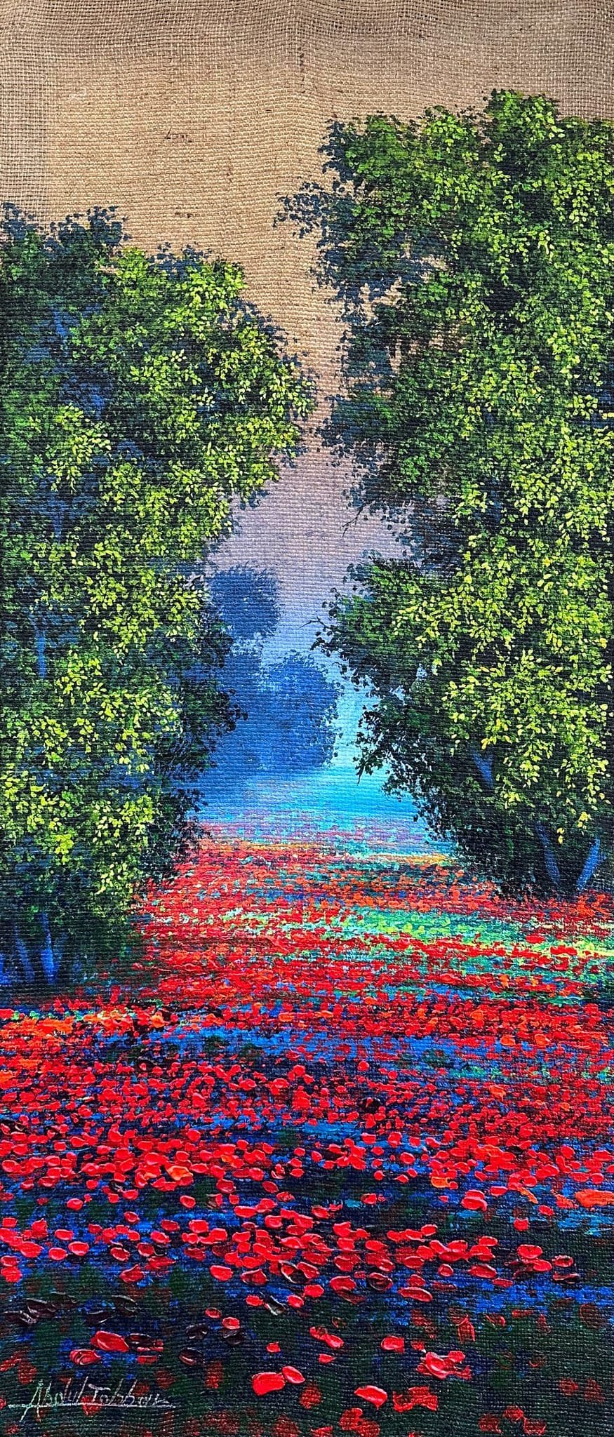 Abdul Jabbar | Title: | Medium: Oil On Jute | Size: 18x42 inches