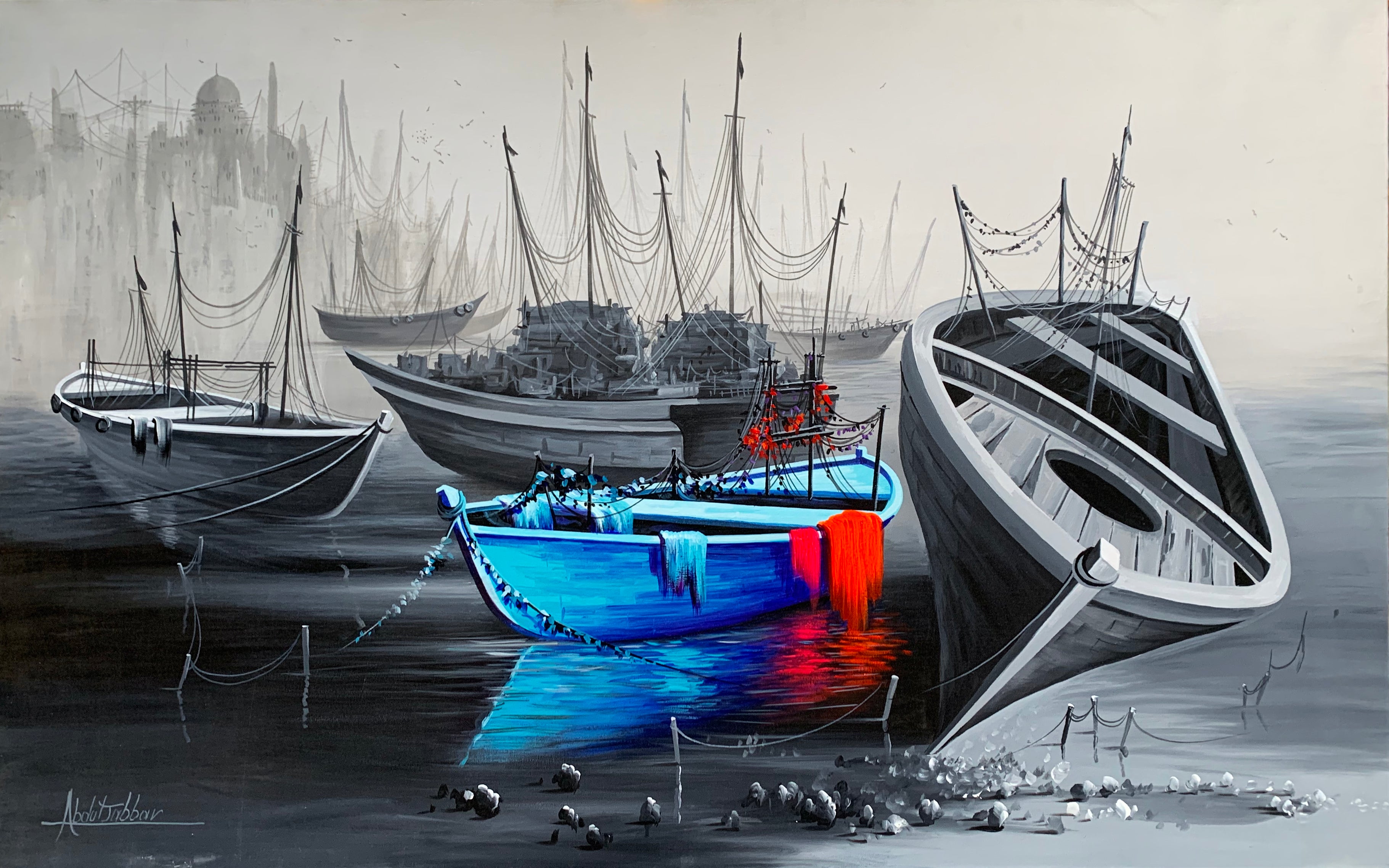 Abdul Jabbar | Oil On Canvas | Size: 30x48 inch