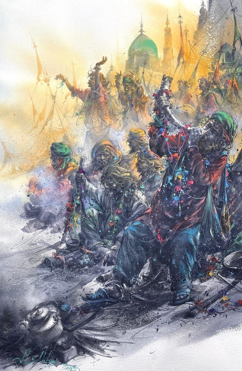 Ali Abbas Sufi Urs Festival Watercolor on Paper 15x22 inches 2026