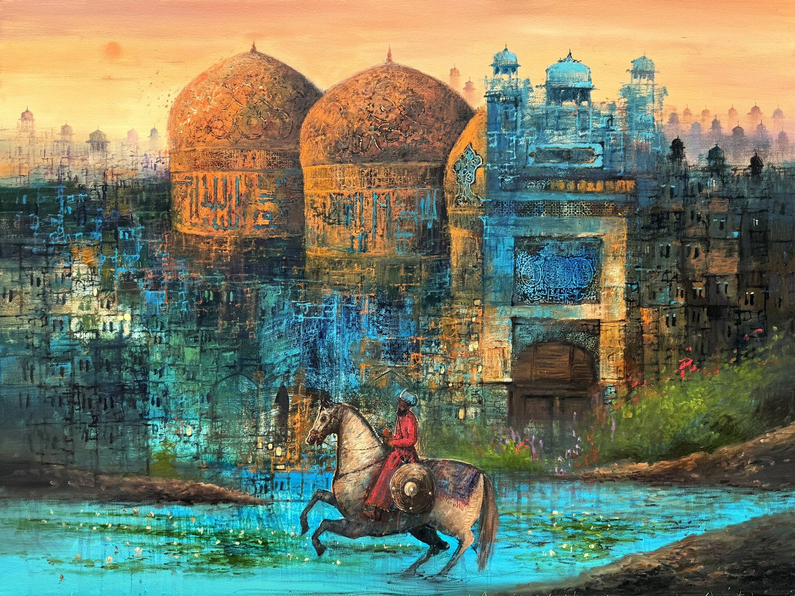 A.Q. Arif Echoes of Heritage Acrylic on Canvas 36x48 inches