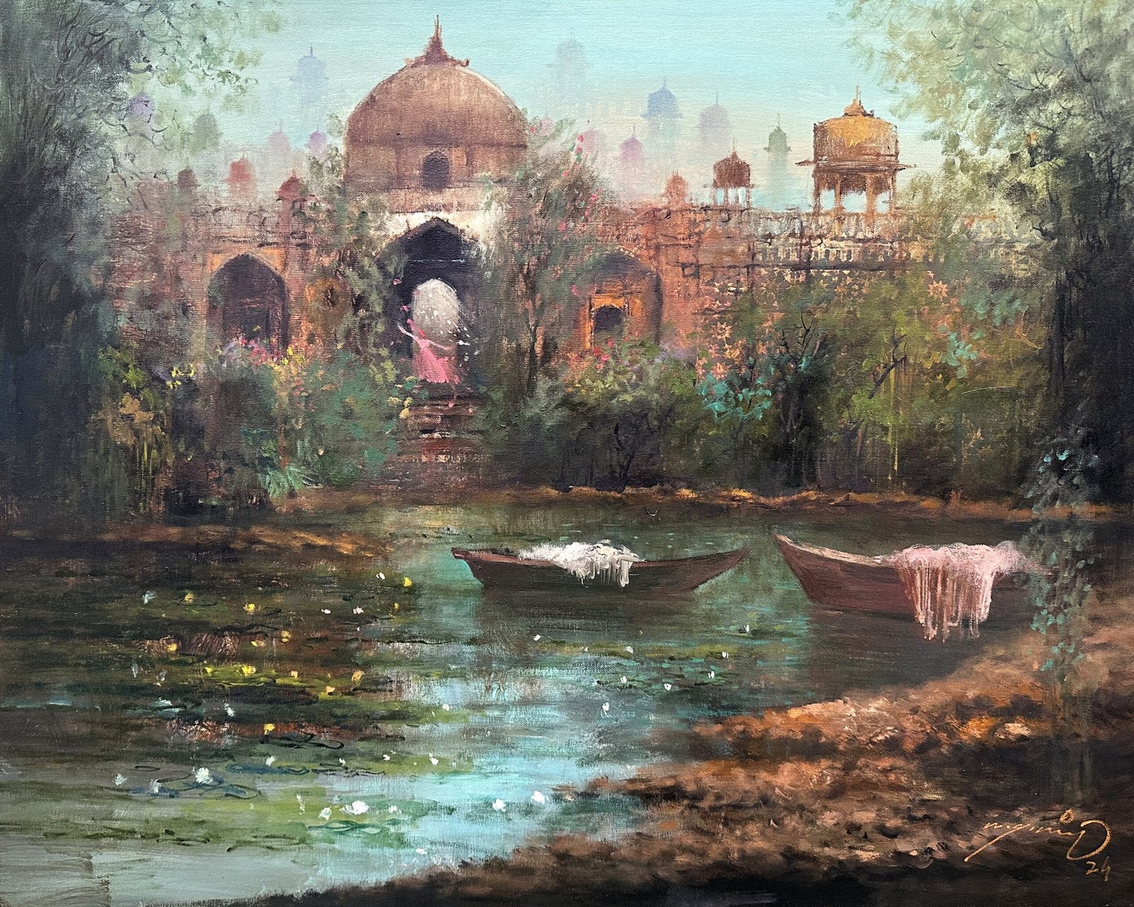 A.Q. Arif Whispers of Time Acrylic on Canvas 24x30 inches