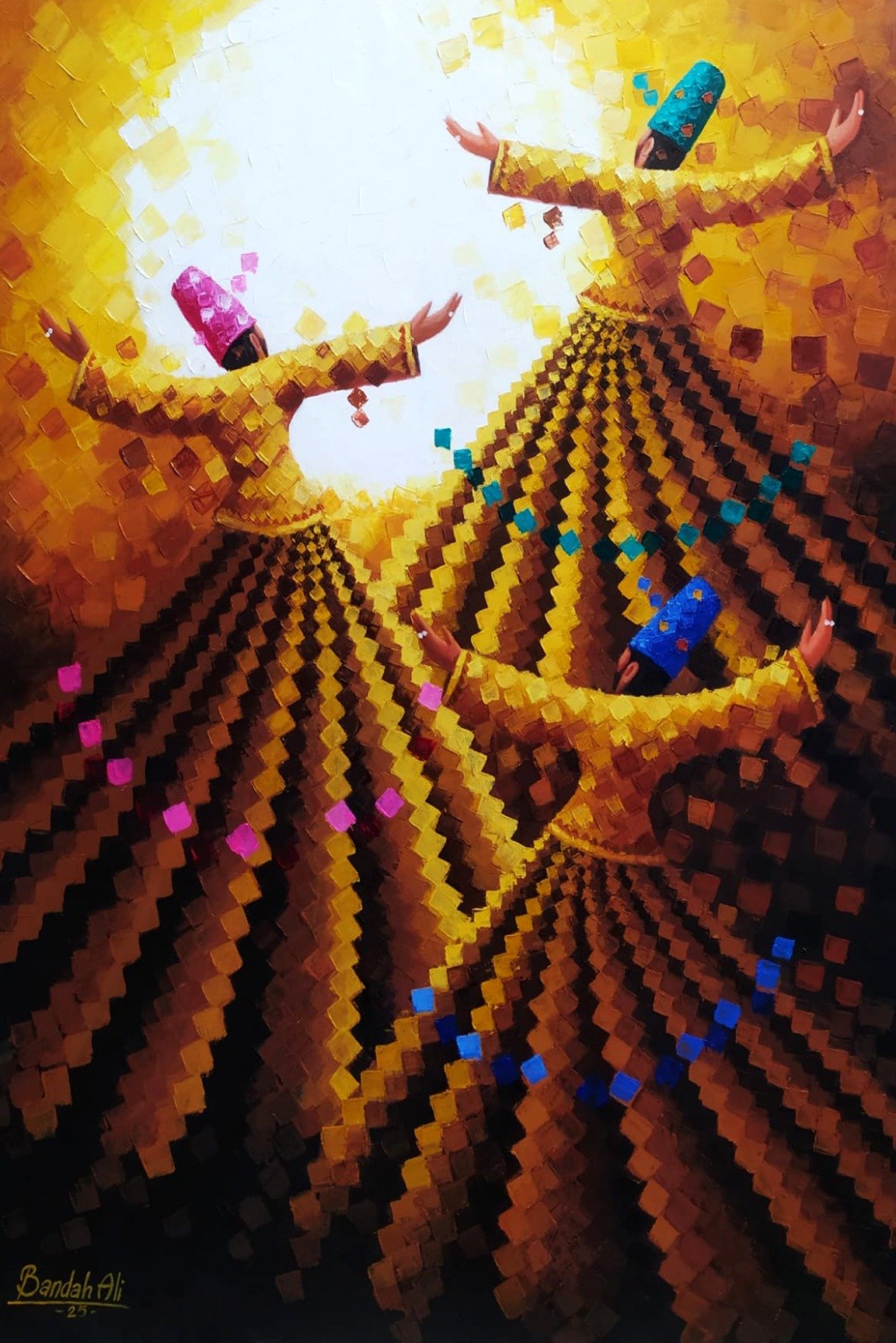 Bandah Ali Colors of Celebration | Whirling Dervishes 24x36
