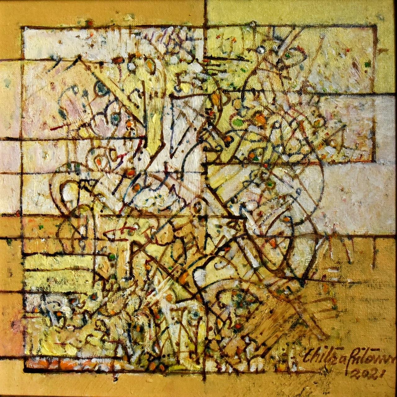 Chitra Pritam Abstract Painting Oil On Canvas 10x10 inches 2021