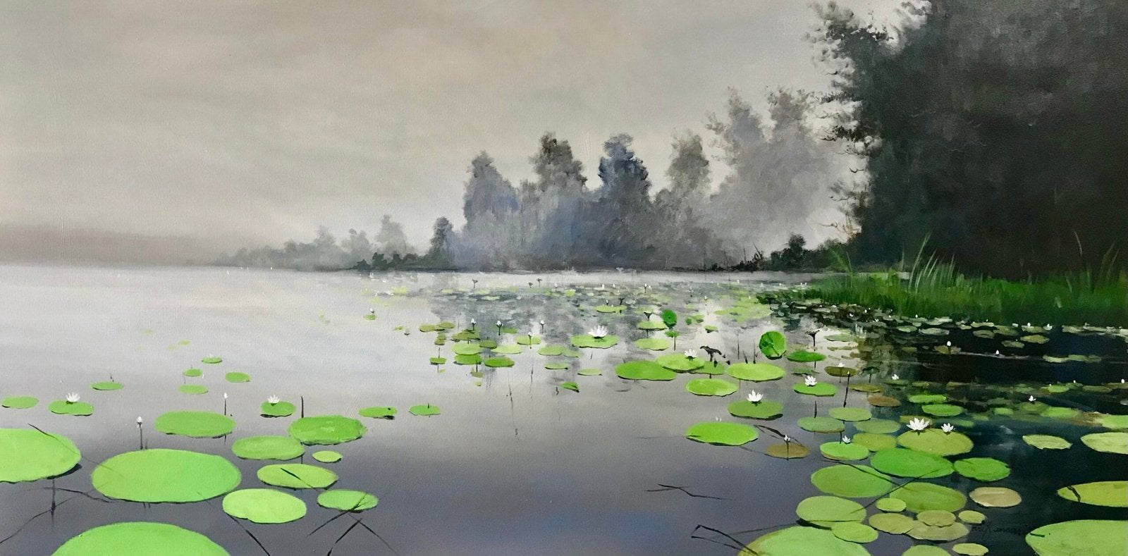 Arif Ansari | Title: Majestic Horizons |Medium: Acrylic on Canvas | Size: 36x72 inches