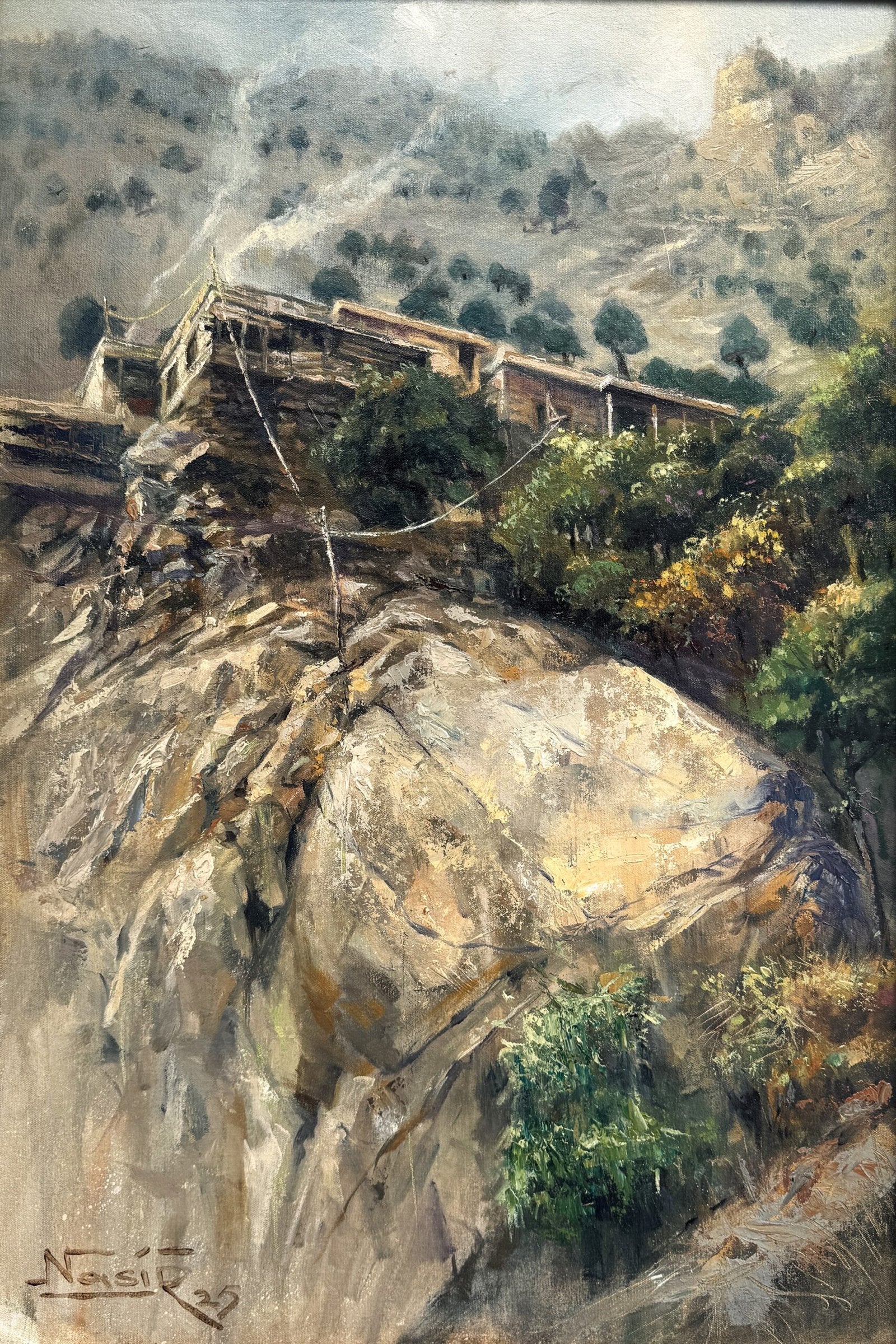Nasir Shahzad | Title: Golden Valley | Medium: Oil on Baord | Size: 16 x 24 inches
