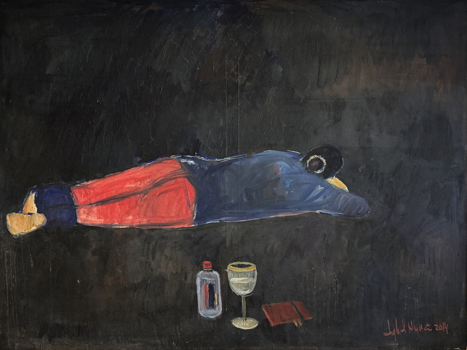 Iqbal Hussain Stillness in Shadows Oil Canvas 36x48 inches