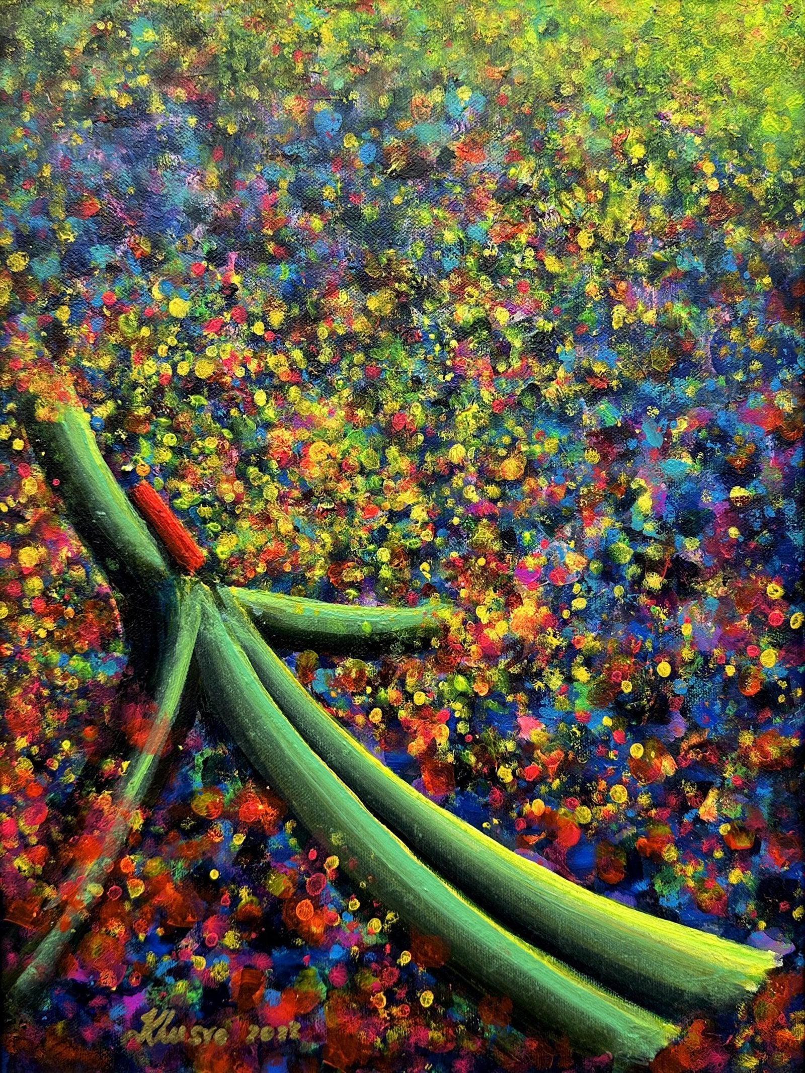 Khusro Subzwari Whirling Dervish Oil on Canvas 12x16 inches