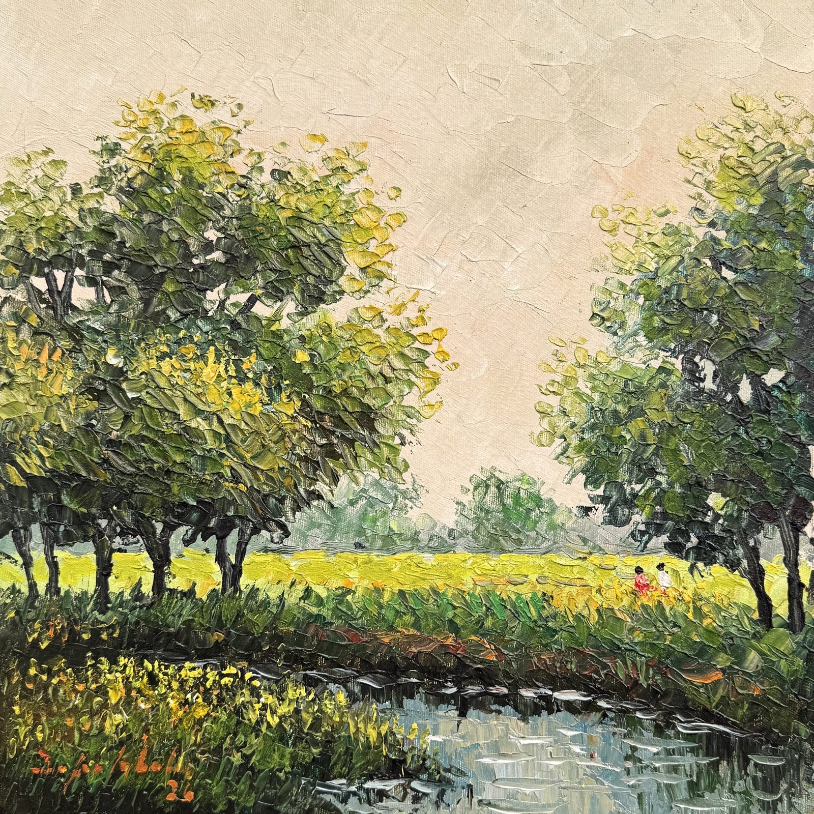 Zafar Iqbal Khan | Title: Golden Horizon | Medium: Oil On Canvas | Size: 14x14 inches