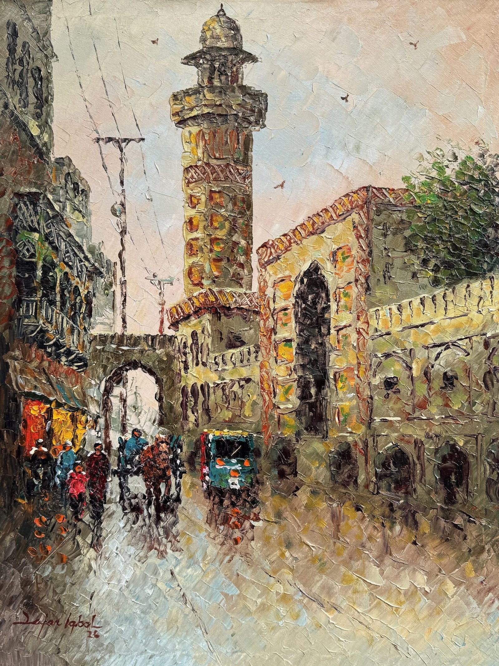 Zafar Iqbal Khan | Title: Lahore Cityscape Series | Medium: Oil On Canvas | Size: 18x24 inches