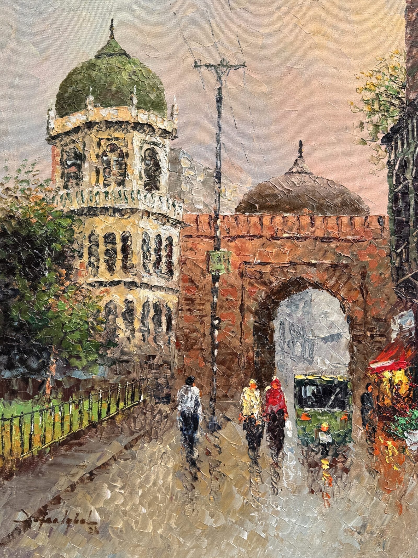 Zafar Iqbal Khan | Title: Lahore Cityscape Series | Medium: Oil On Canvas | Size: 18x24 inches