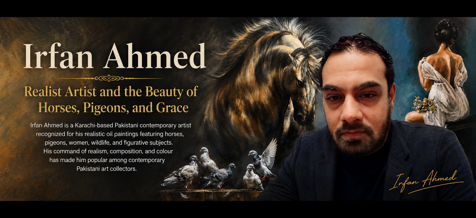 Irfan Ahmed, Realist Artist and the Beauty of Horses, Pigeons, and Grace