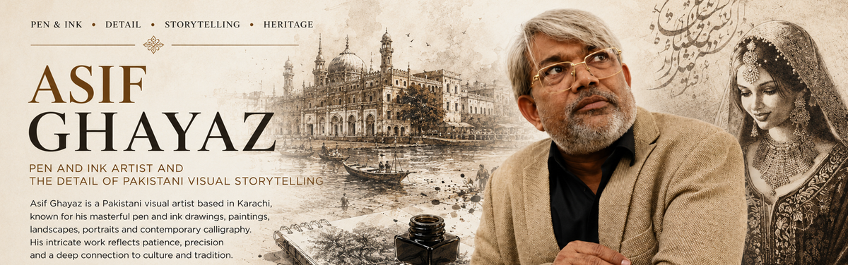Asif Ghayaz, Pen and Ink Artist and the Detail of Pakistani Visual Storytelling