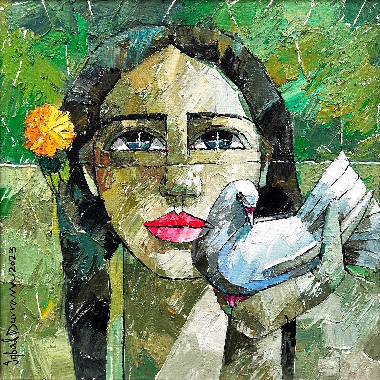 Iqbal Durrani | Title: Harmony | Medium: Oil on Canvas (Knife Work) | Size: 18 x 18 inches
