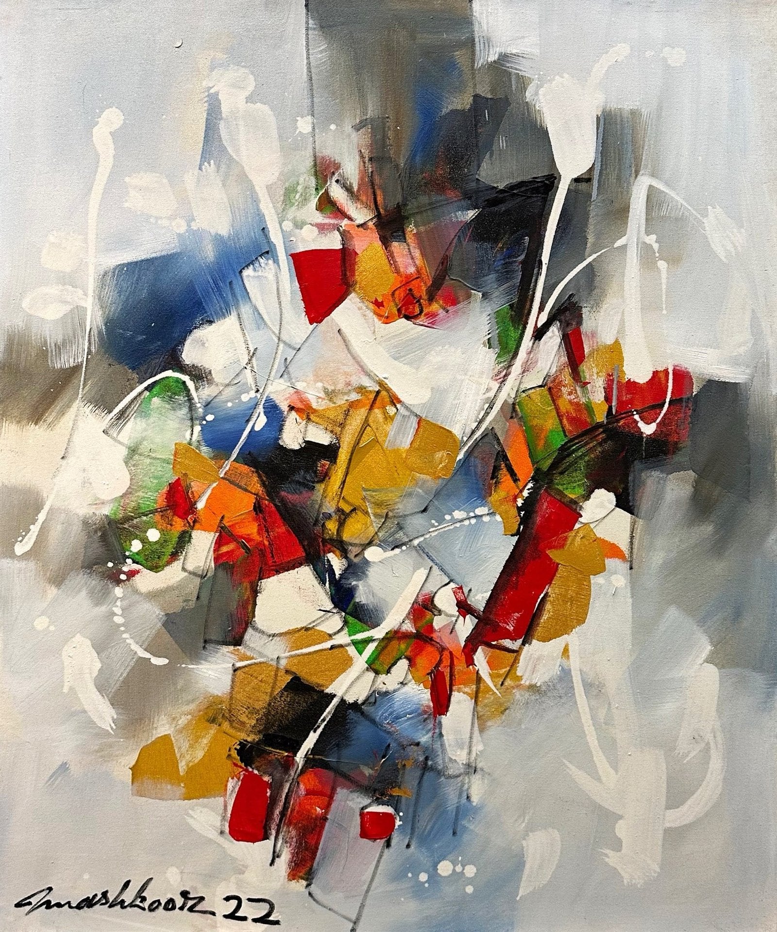 Mashkoor Raza | Title: Abstract | Medium: Oil On Canvas | Size: 30x36 inches