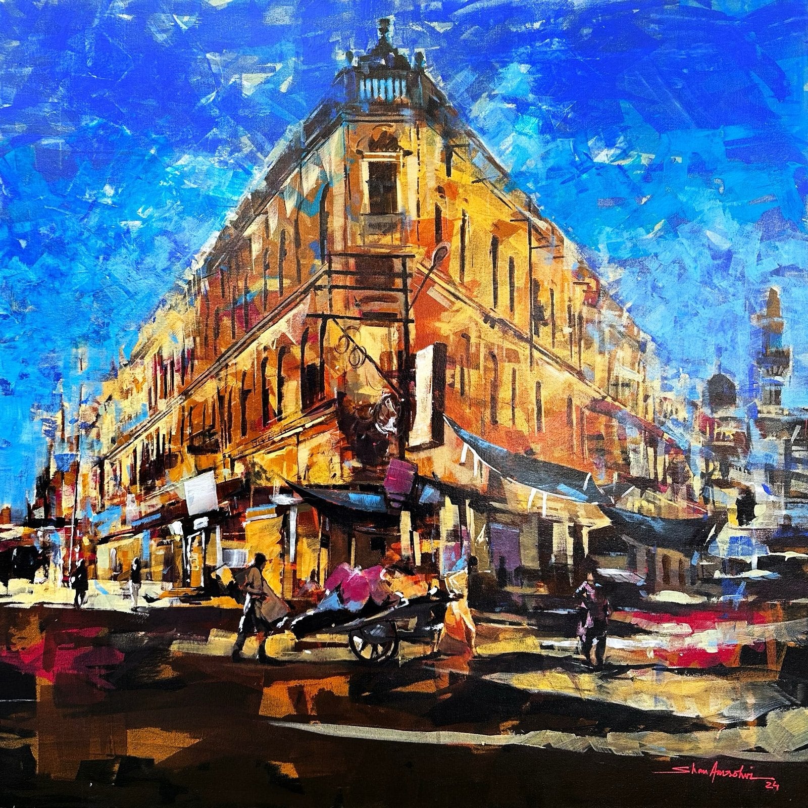 Shan Amrohvi | Title: Karachi’s Timeless Heritage | Medium: Acrylic On Canvas | Size: 36x36 inches