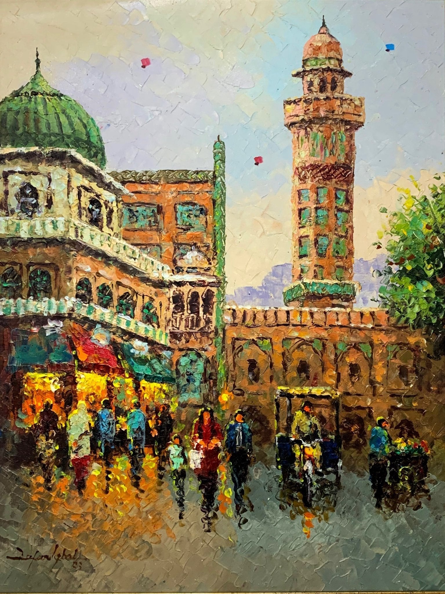 Zafar Iqbal Khan | Title: Lahore cityscape 
| Medium: Oil On Canvas | Size: 18x24 inches