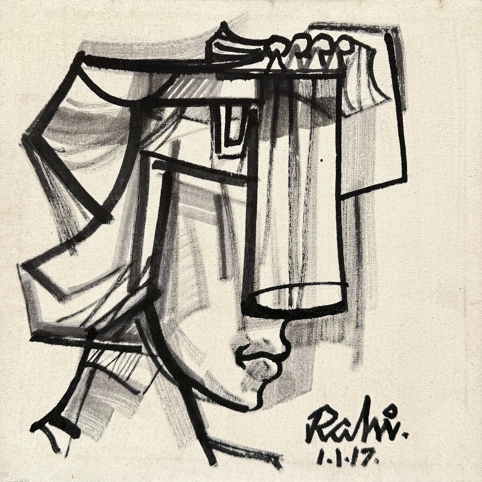 Mansoor Rahi
 | Title: Cubist Vision
 | Medium: Oil on Canvas
 | Size: 12x12 inches