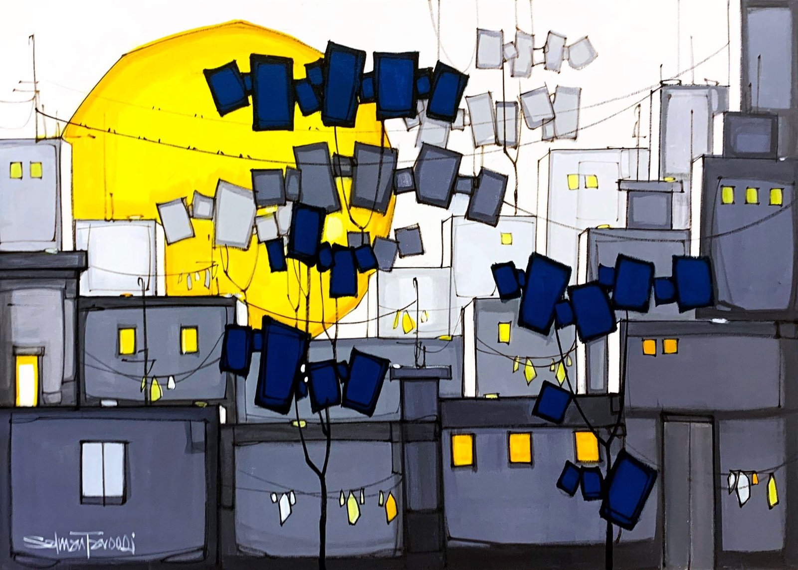 Salman Farooqi | Title: Landscape  | Medium: Acrylic on Canvas | Size: 30x42 inches