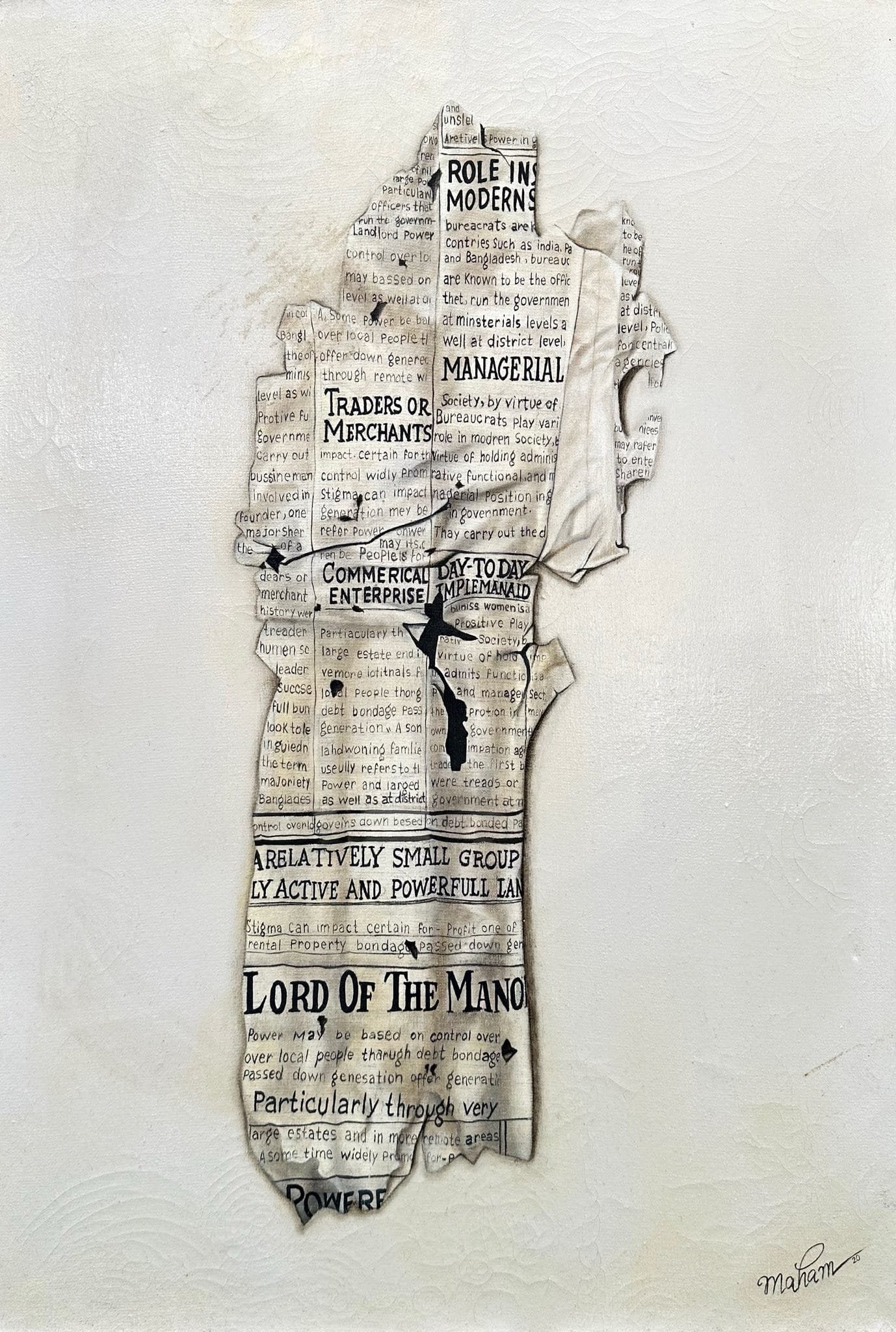 Maham Siddiqui
 | Title: Fragments of Power
 | Medium: Oil on Canvas
 | Size: 18x24 inches