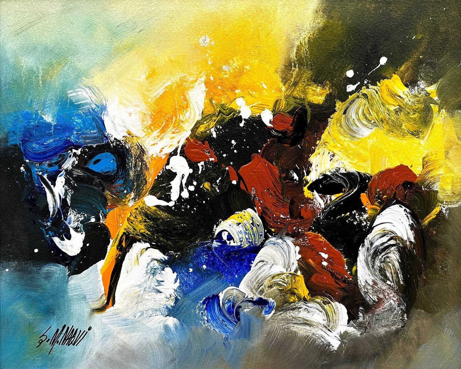 S. M. Naqvi  | Title: Abstract  | Medium: Acrylic on Canvas  | Size: 16x20 inches