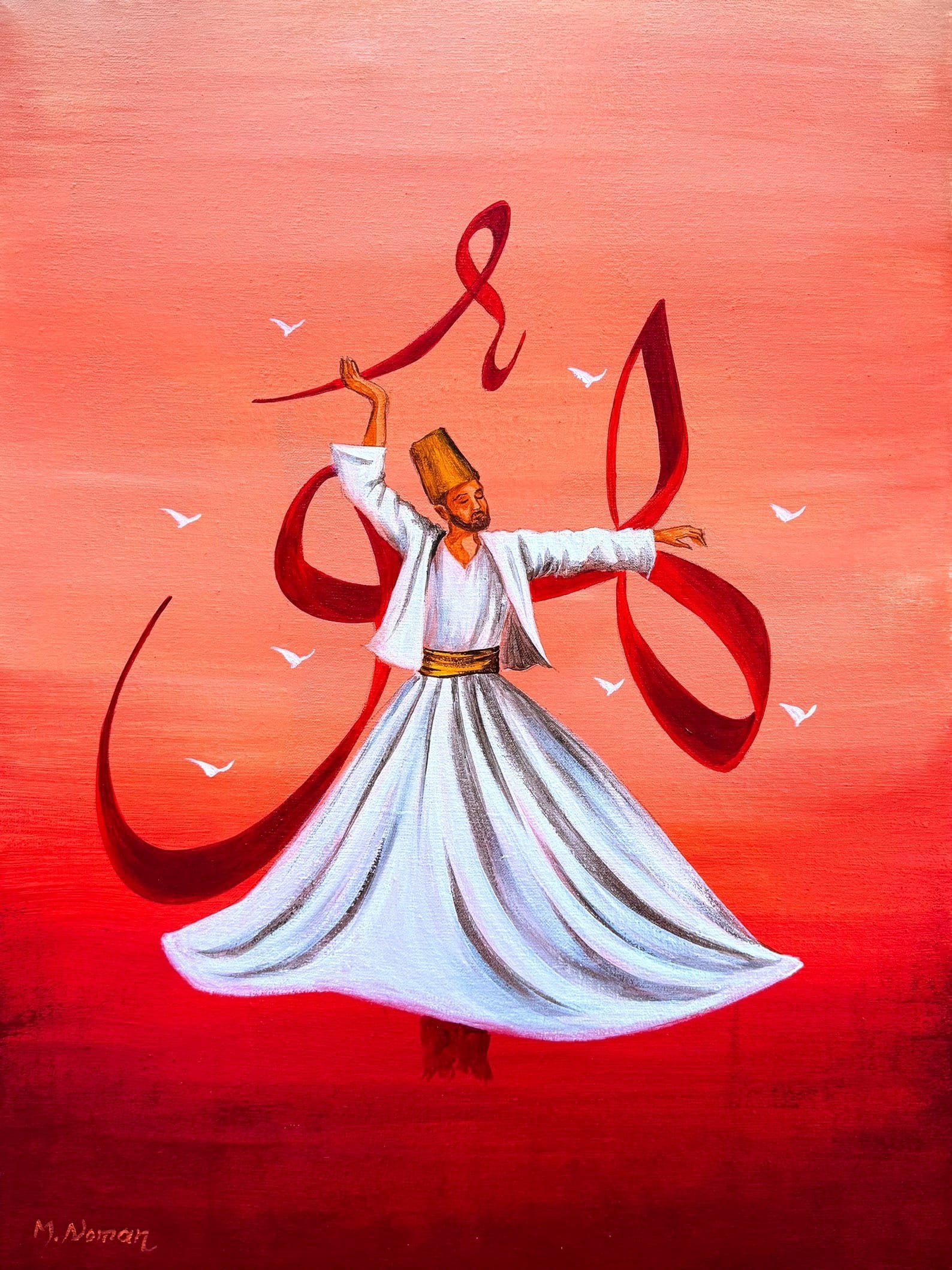 M. Noman | Title: Darwesh-e-Arabic | Medium: Oil On Canvas | Size: 18x24 inches