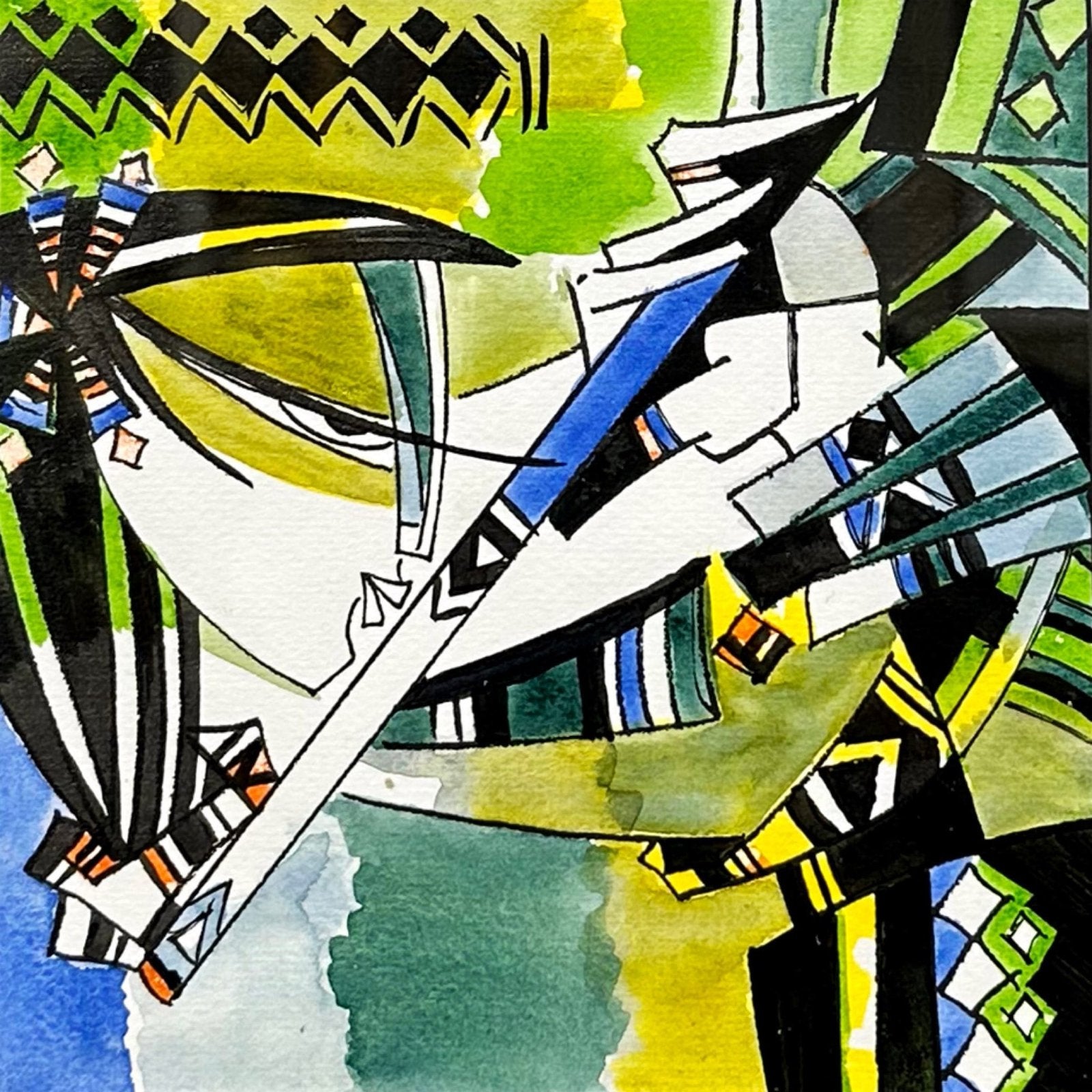 Ashkal | Title: The Rhythm of Colors | Medium: Acrylic on Paper | Size: 6x6 inches