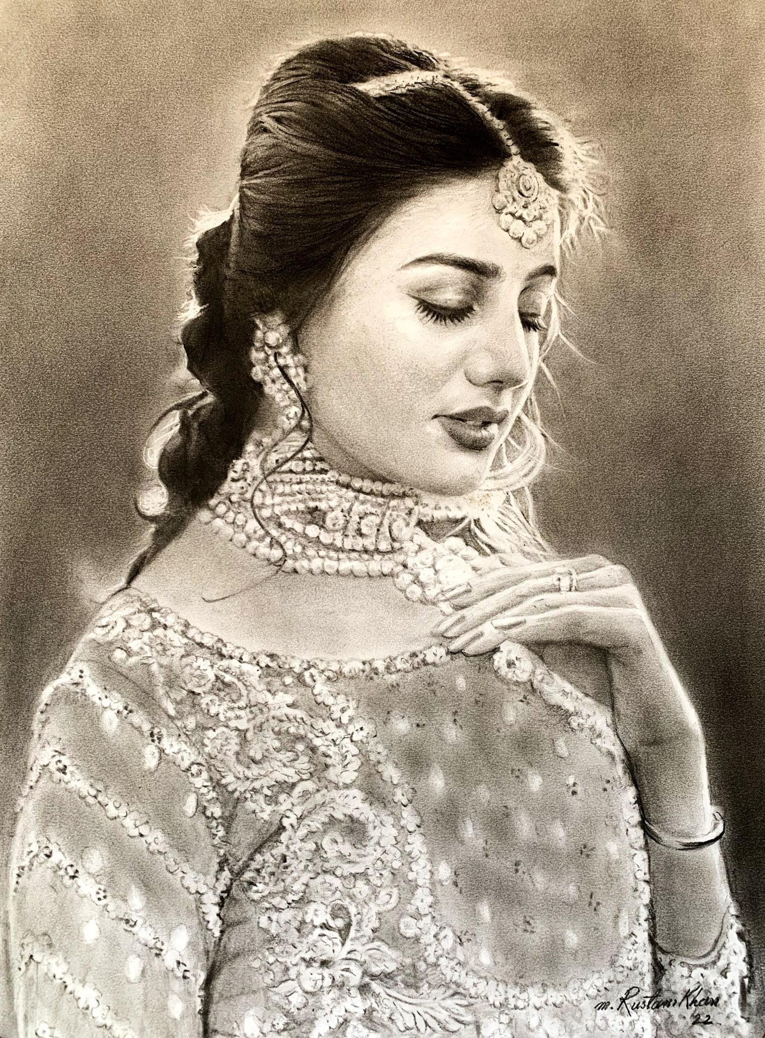 Rustam Khan | Title: | Medium: Charcoal On Paper | Size: 15x20 inches