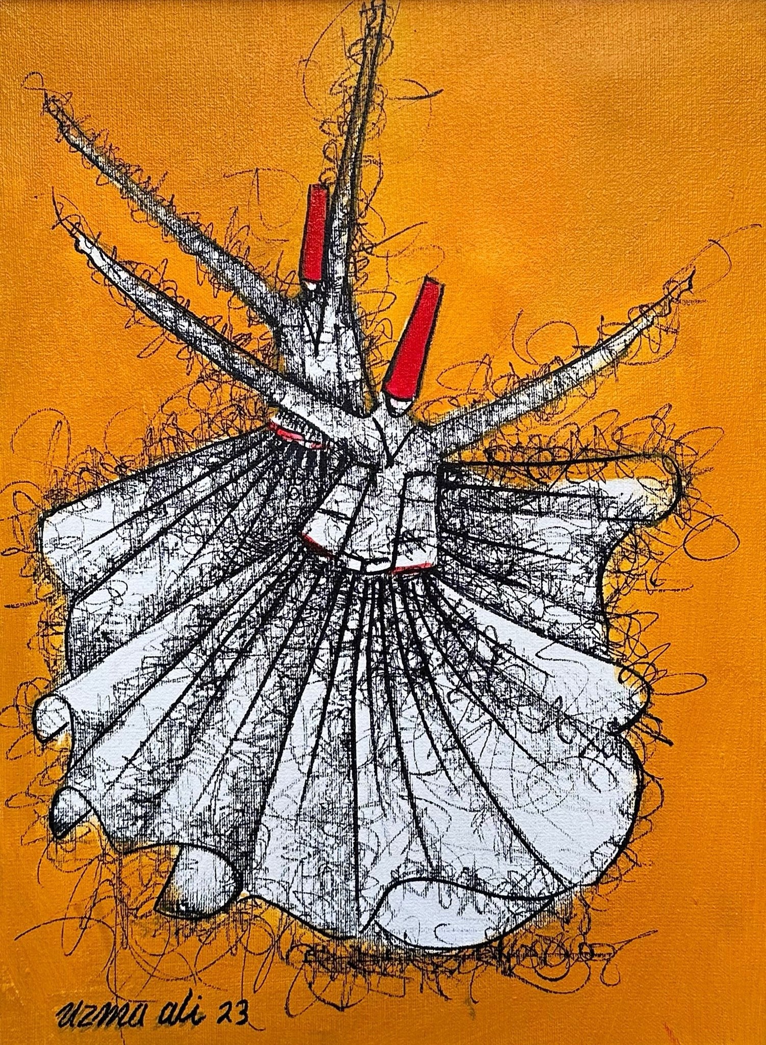 Uzma Rashid | Title: Sacred Rhythm | Medium: Acrylic On Canvas | Size: 12x16 inches