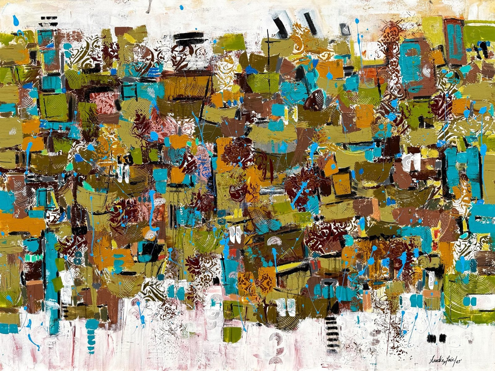 Sadia Faiz | Title: Flower Series | Medium: Oil on Canvas | Size: 36x48 inches