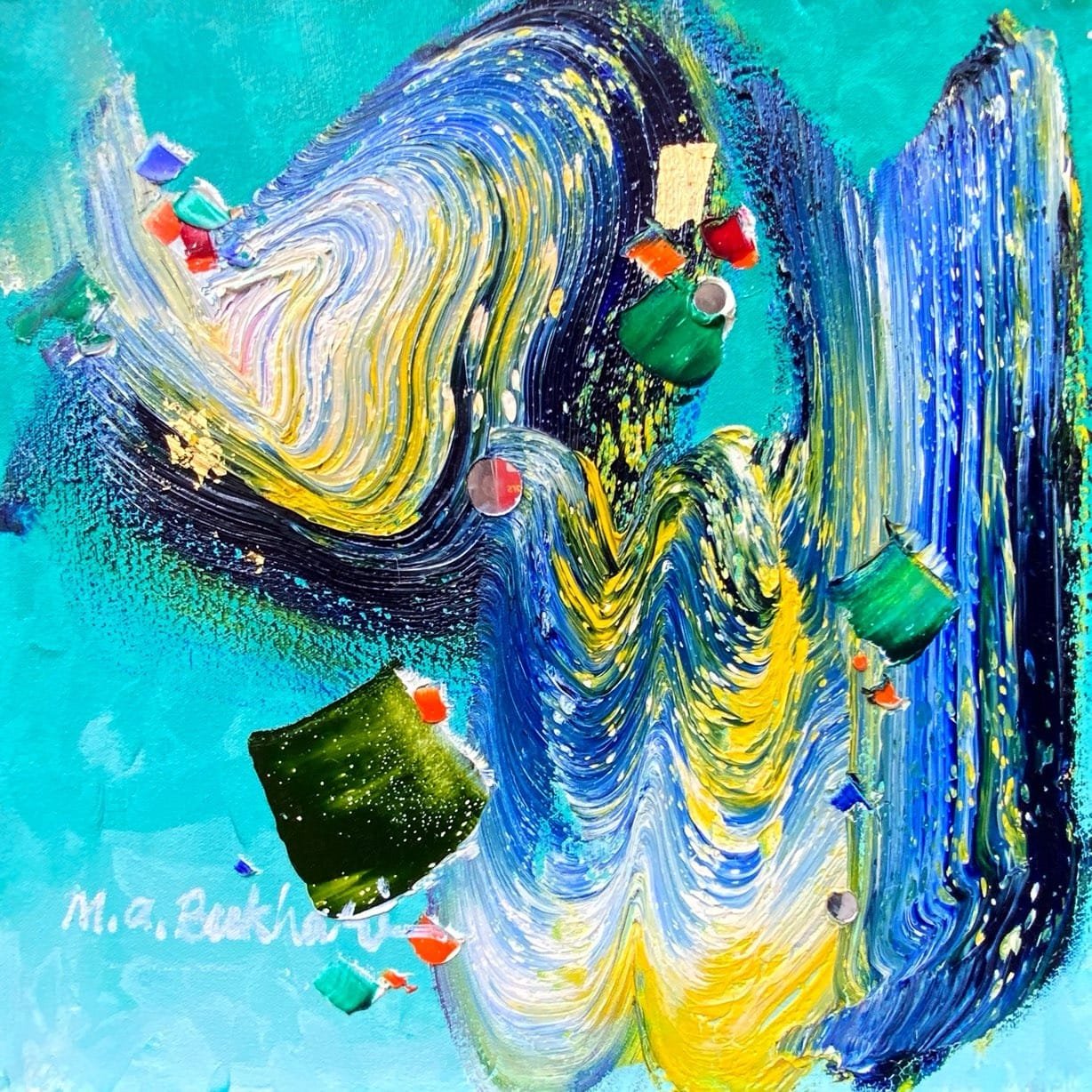 M. A. Bukhari | Title:  | Medium: Oil on Canvas | Size: 16 x 16 inches