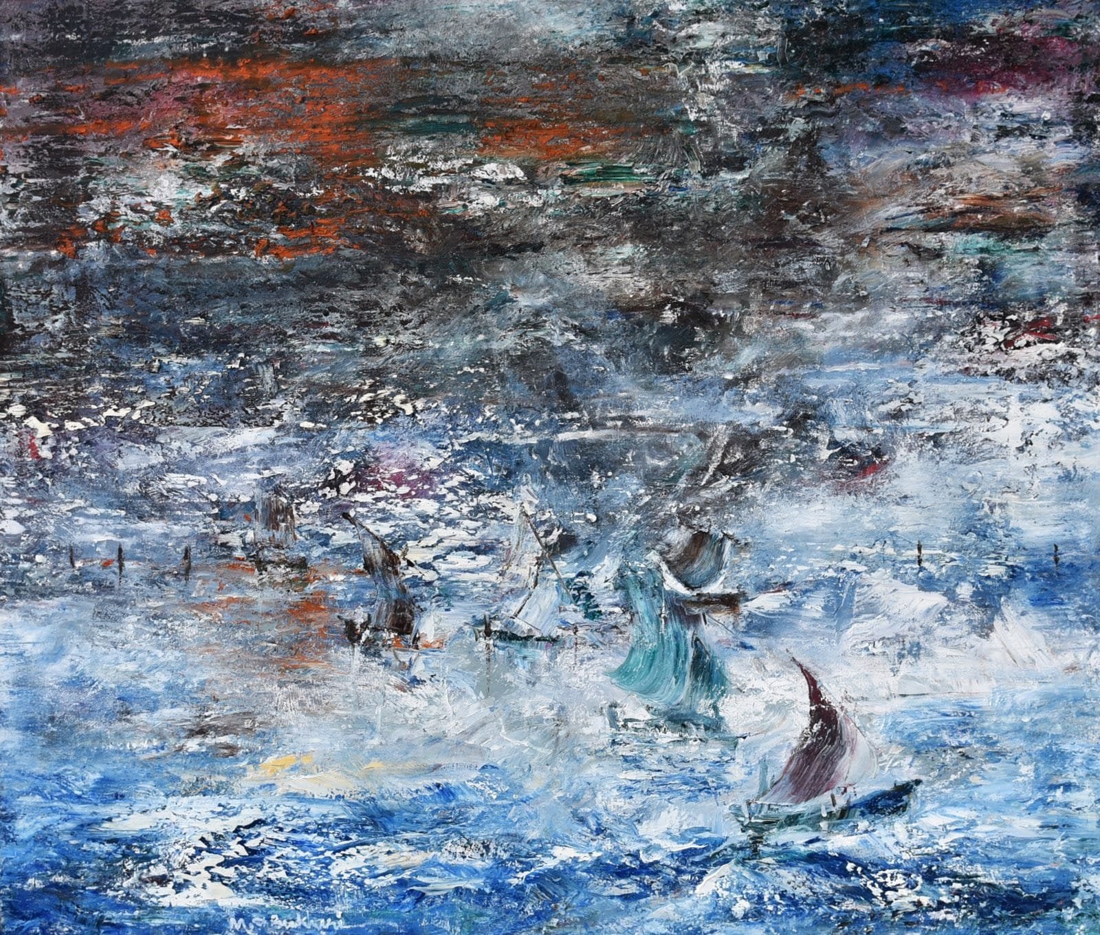 M. A. Bukhari | Title:  | Medium: Oil on Canvas | Size: 36 x 42 inches