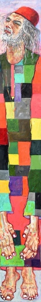 Farrukh Shahab  | Title:  Journey Within  | Medium: Oil On Wood   | Size: 10x68 inches