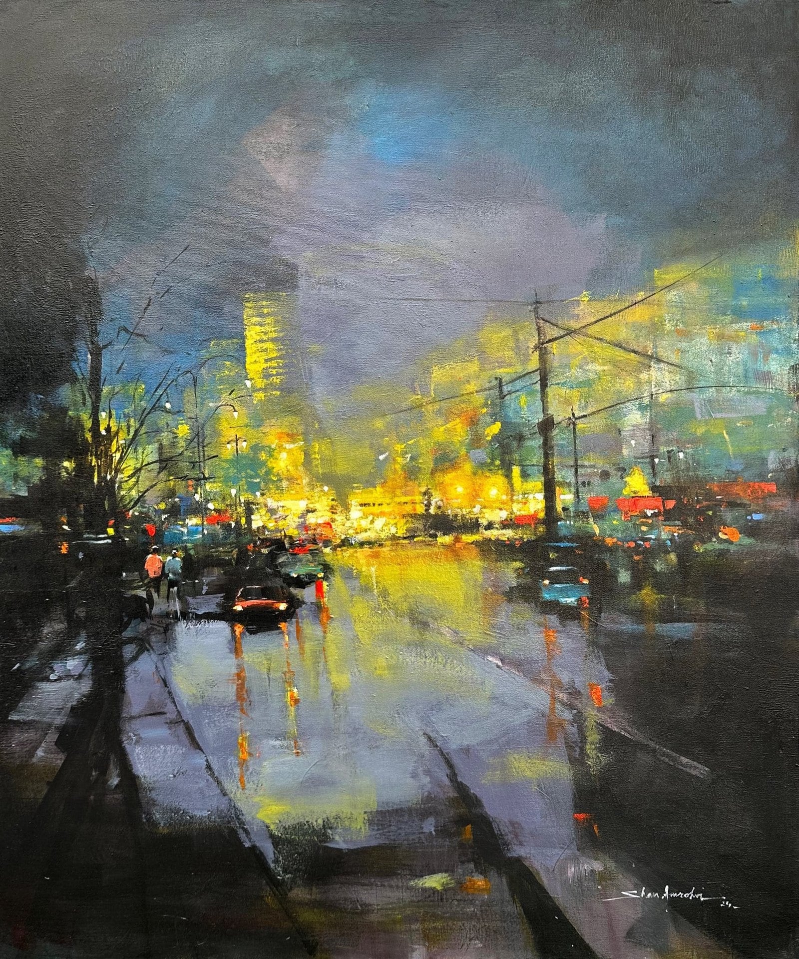 Shan Amrohvi | Title: Nightscape of Heritage | Medium: Acrylic On Canvas | Size: 30x36 inches