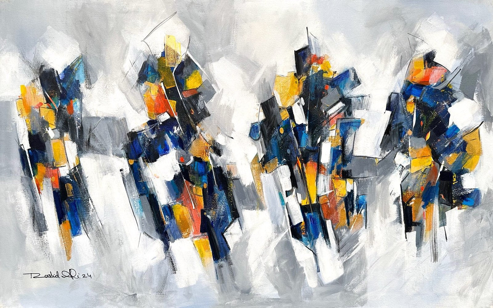 Rashid Ali | Title: Abstract | Medium: Oil On Canvas | Size: 30x48 inches