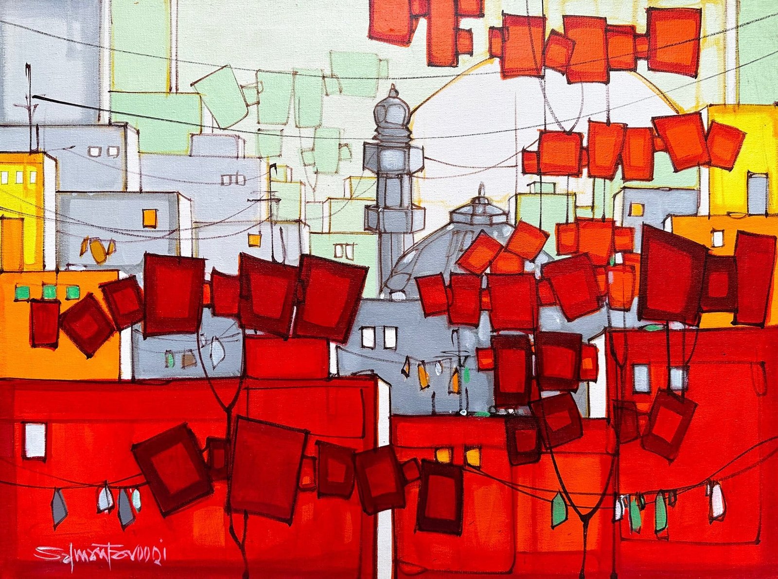 Salman Farooqi | Title: Landscape | Medium: Acrylic on Canvas | Size: 18x24 inches